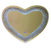 Decorative Heart-Shaped Sparkle LED Mirror 70x90cm | Fast UK Delivery